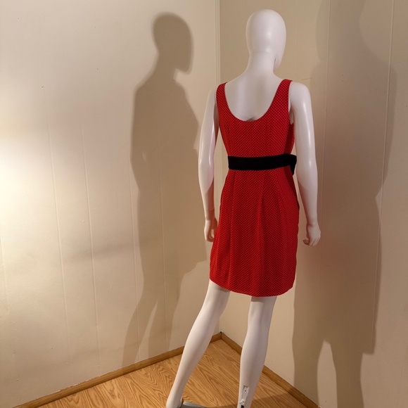 Minnie Mouse Bow Pockets Mini Dress Red Sleeveless - Picture 2 of 6